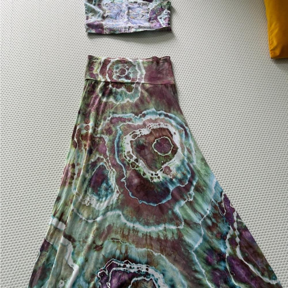 Hand Dyed Maxi Skirt and Whale Top
